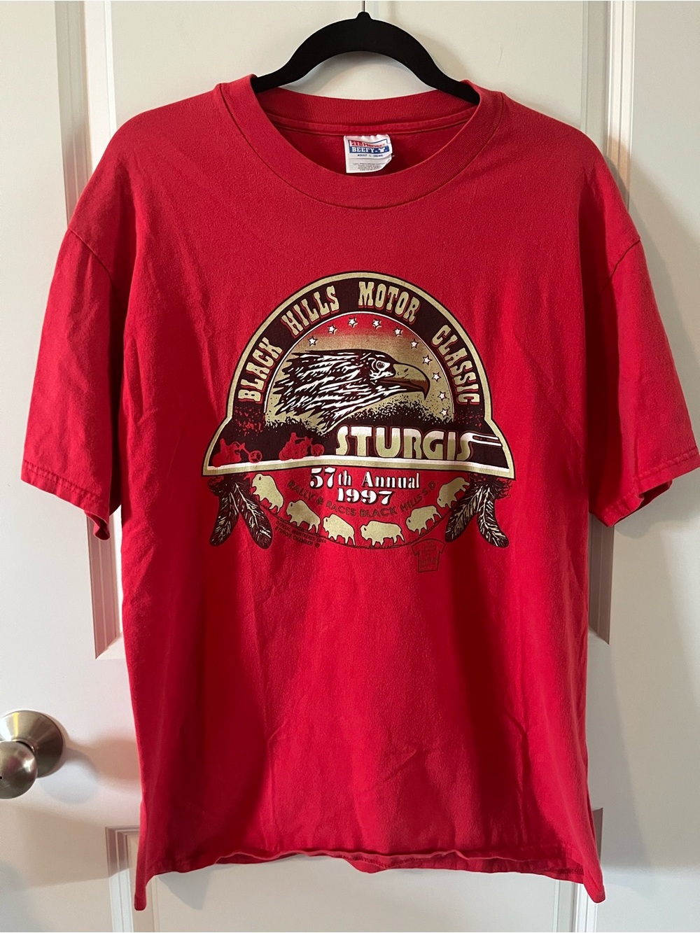 1997 VTG Hanes Red Sturgis Black Hills Motor Classic Graphic Tee